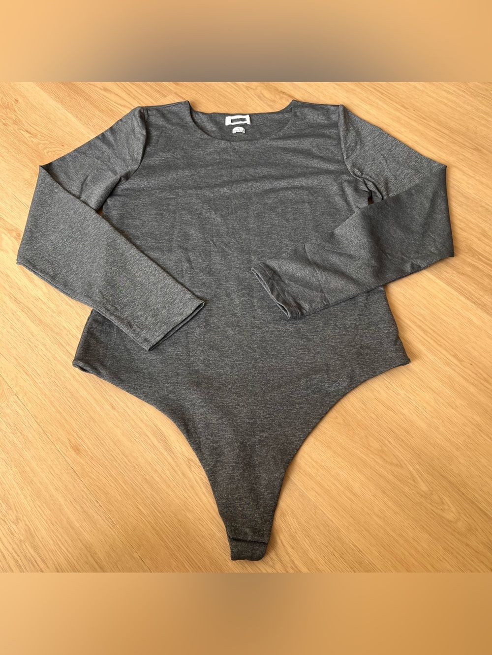 Aritzia Grey Long Sleeve Bodysuit